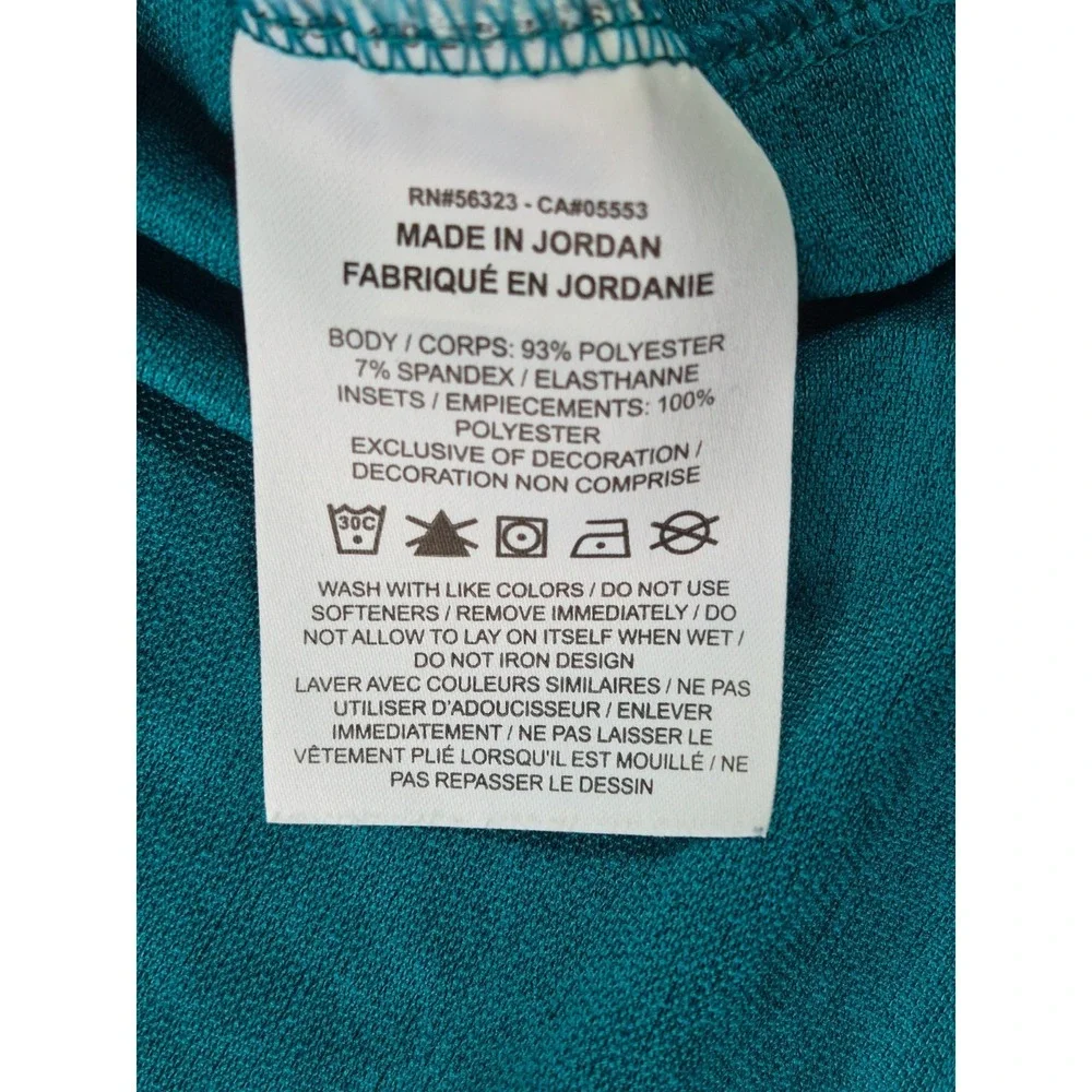 Nike Pro Dri-FIT 1/4 Zip Pullover Womens Large Teal Long Sleeve Athletic Top